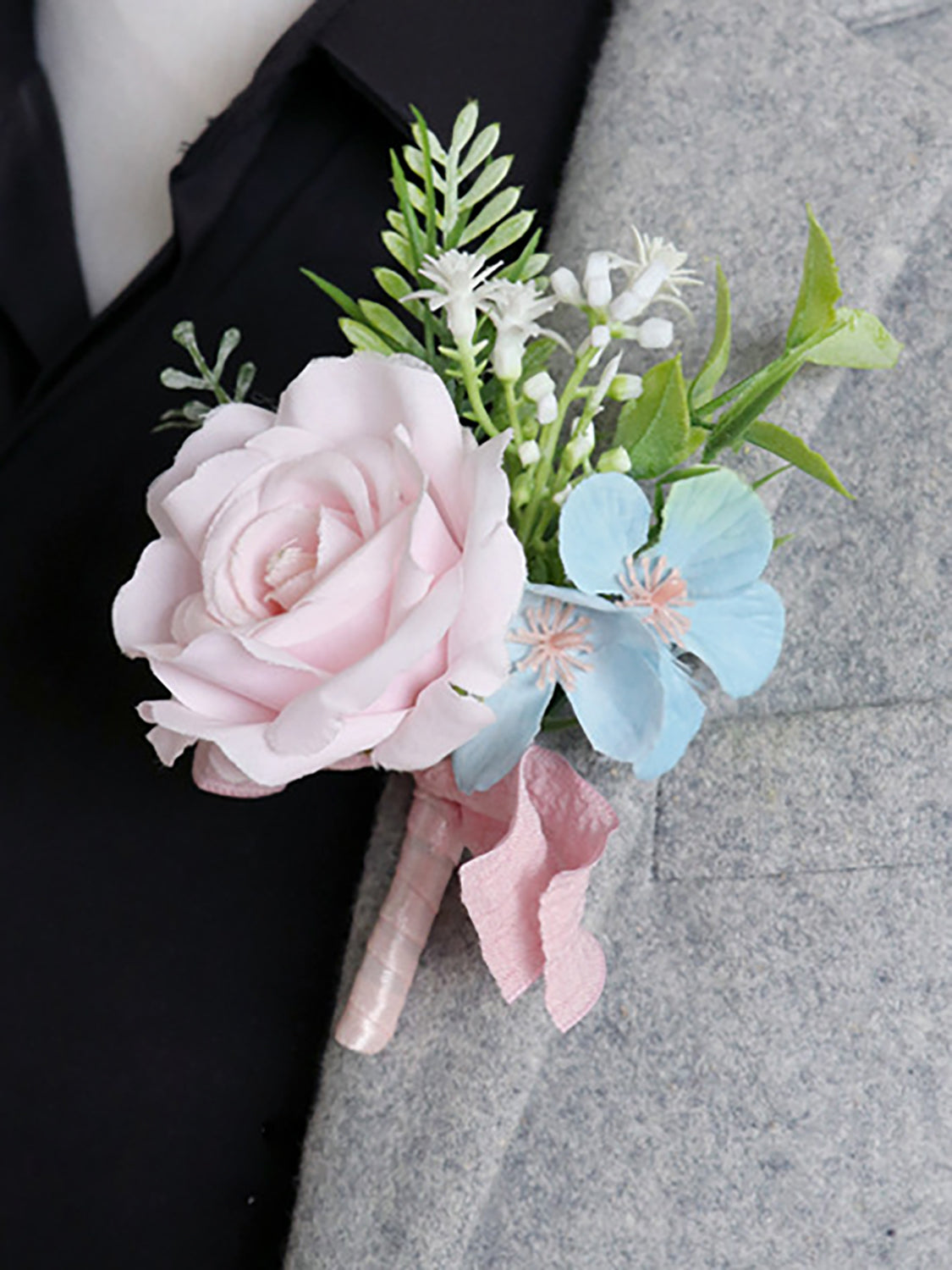 Dusty Blue & Blush Wedding Essentials Bundle — Bridal Party Flowers