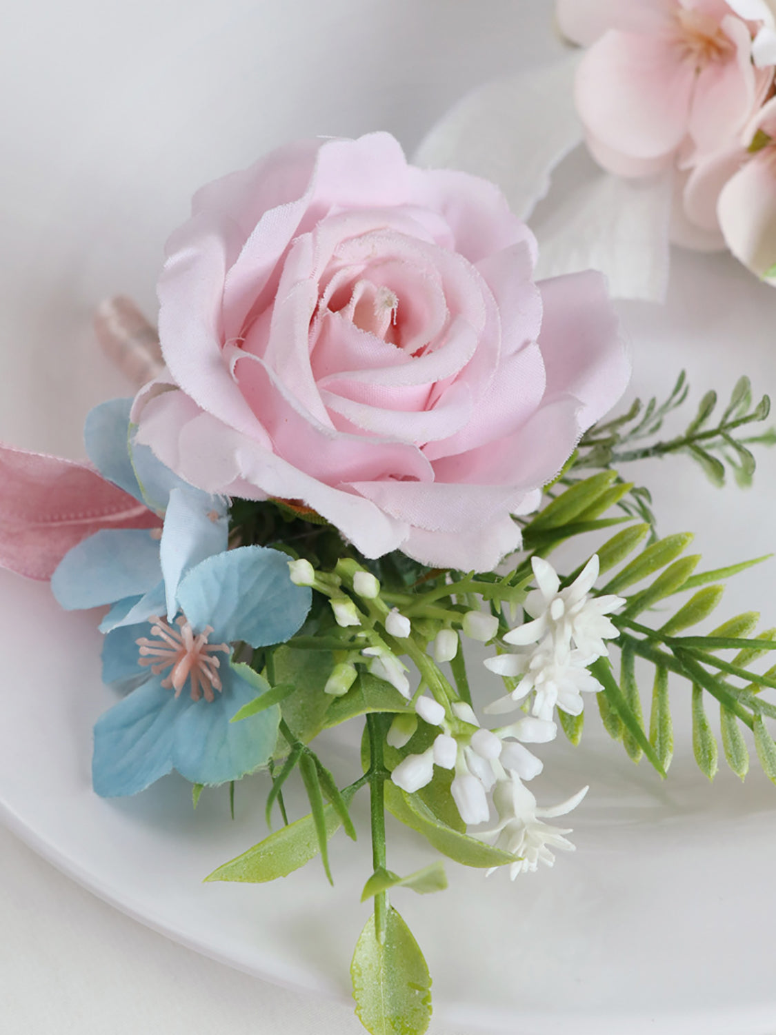 Dusty Blue & Blush Wedding Essentials Bundle — Bridal Party Flowers