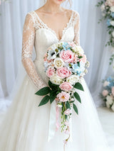 Dusty Blue & Blush Wedding Essentials Bundle — Bridal Party Flowers