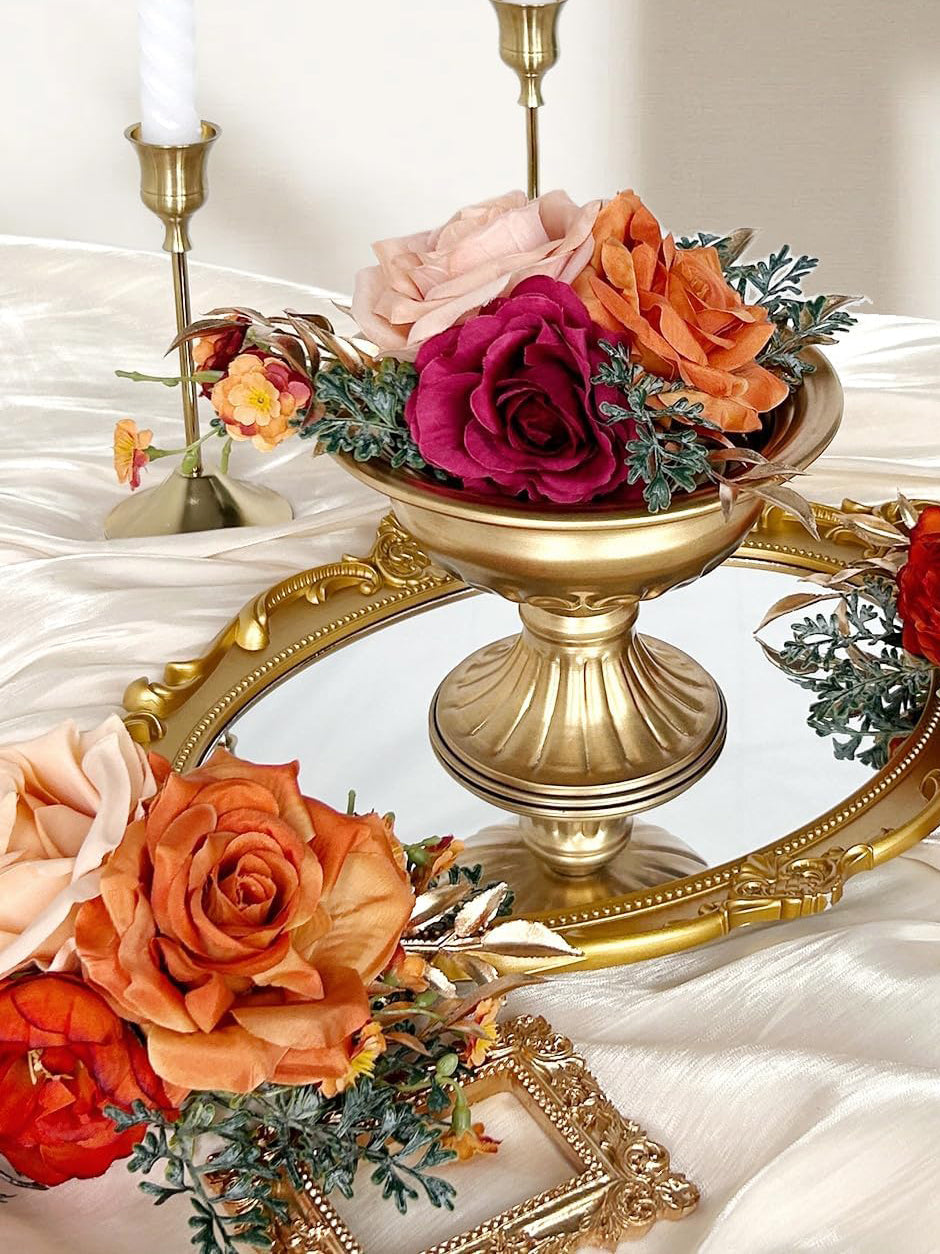 Artificia Silk Flowers For Cake Decorations Burnt Orange