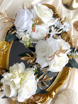 Ivory White Gold Flower Topper For Wedding Cake Decorations 001