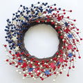 4th of July Wreath,22 inch America Patriotic Door Wreath Red White and Blue Berry Wreath - Tokcare Home