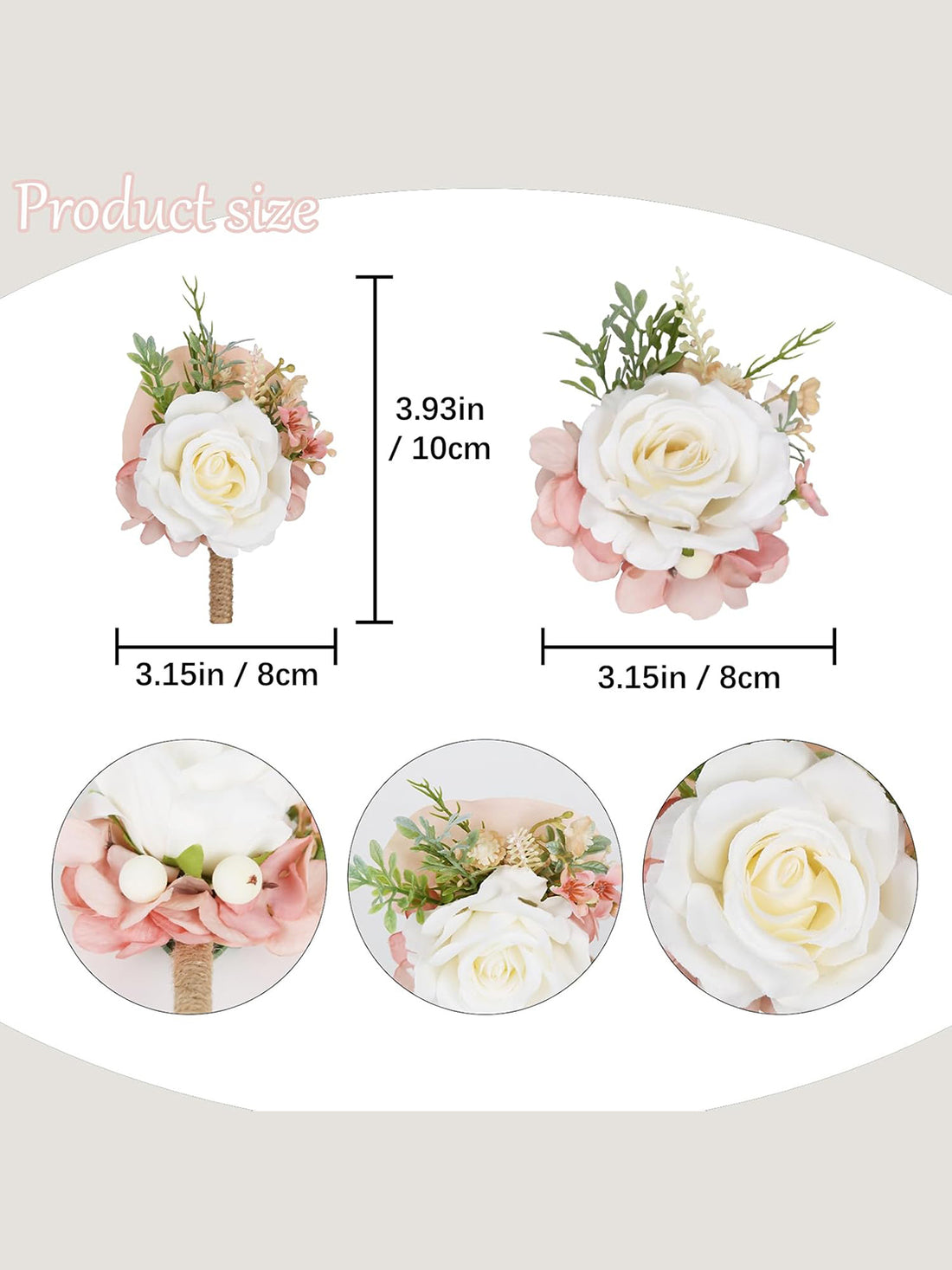 Pure White Rose Corsage and Boutonniere Wedding 2 Set