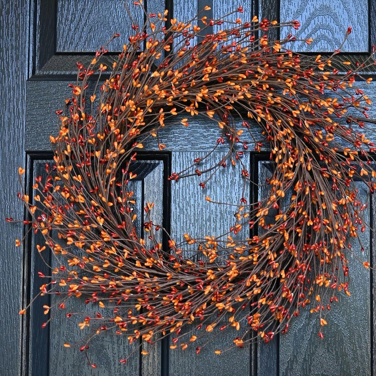 Fall Berry Wreath, 24 inches Fall Wreaths for Front Door Large Grapevine Wreath