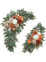 Burnt Orange Artificial Wedding Arch Flowers Set Two Swags