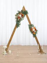 Burnt Orange Artificial Wedding Arch Flowers Set Two Swags
