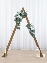 Dusty Blue Wedding Arch Flower Swag Set of 2 35/25 Inch Welcome Signs