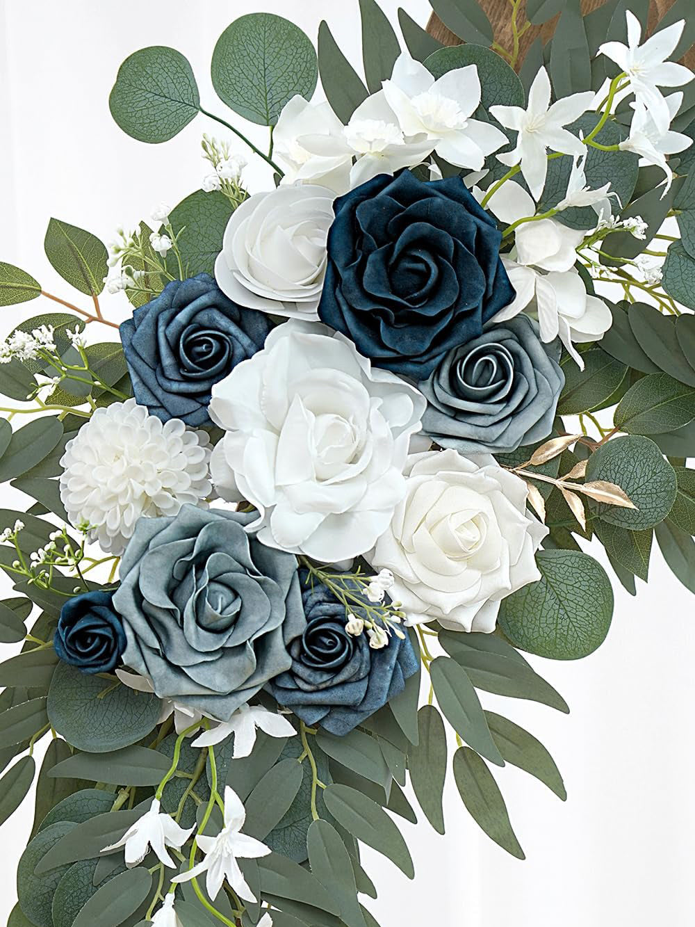 Dusty Blue Wedding Arch Flower Swag Set of 2 35/25 Inch Welcome Signs