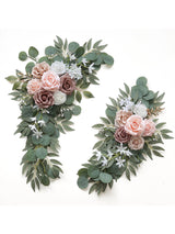 Dusty Rose Artificial Wedding Arch Swag Set of 2 35/25 Inch Decor