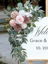 Dusty Rose Artificial Wedding Arch Swag Set of 2 35/25 Inch Decor