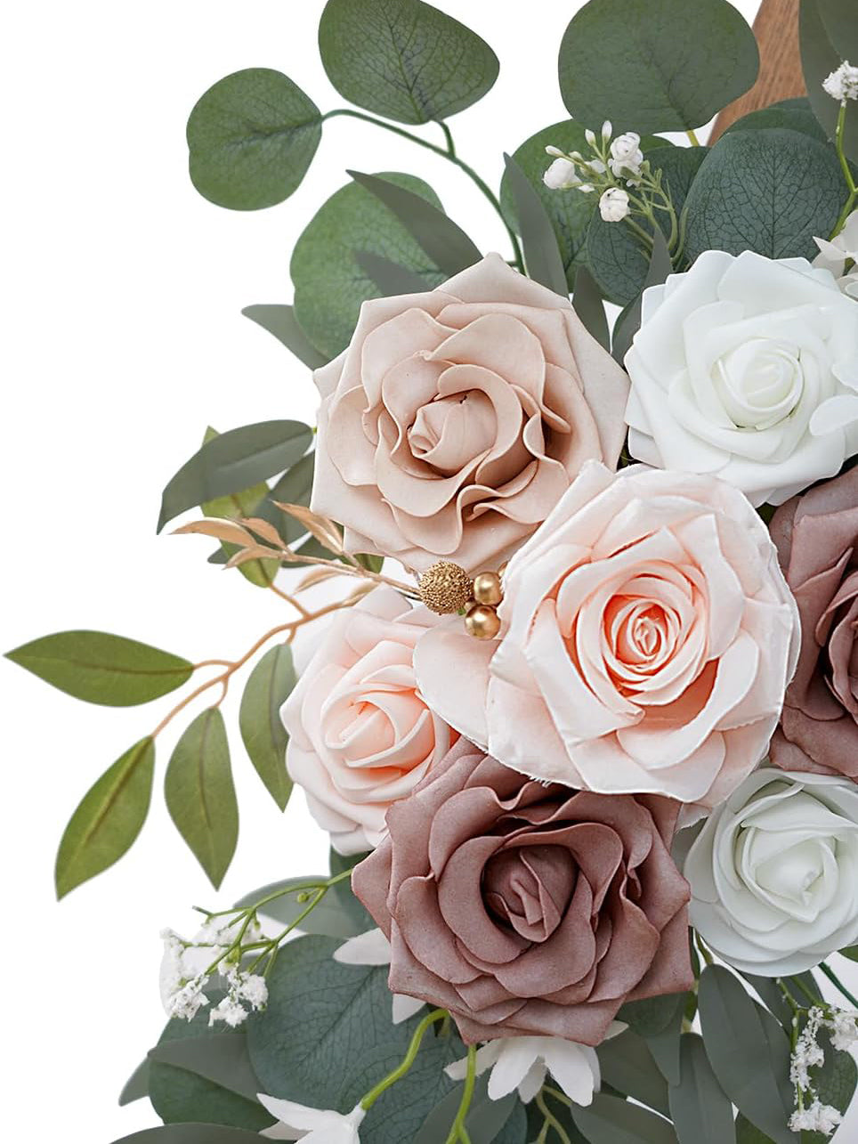 Dusty Rose Artificial Wedding Arch Swag Set of 2 35/25 Inch Decor