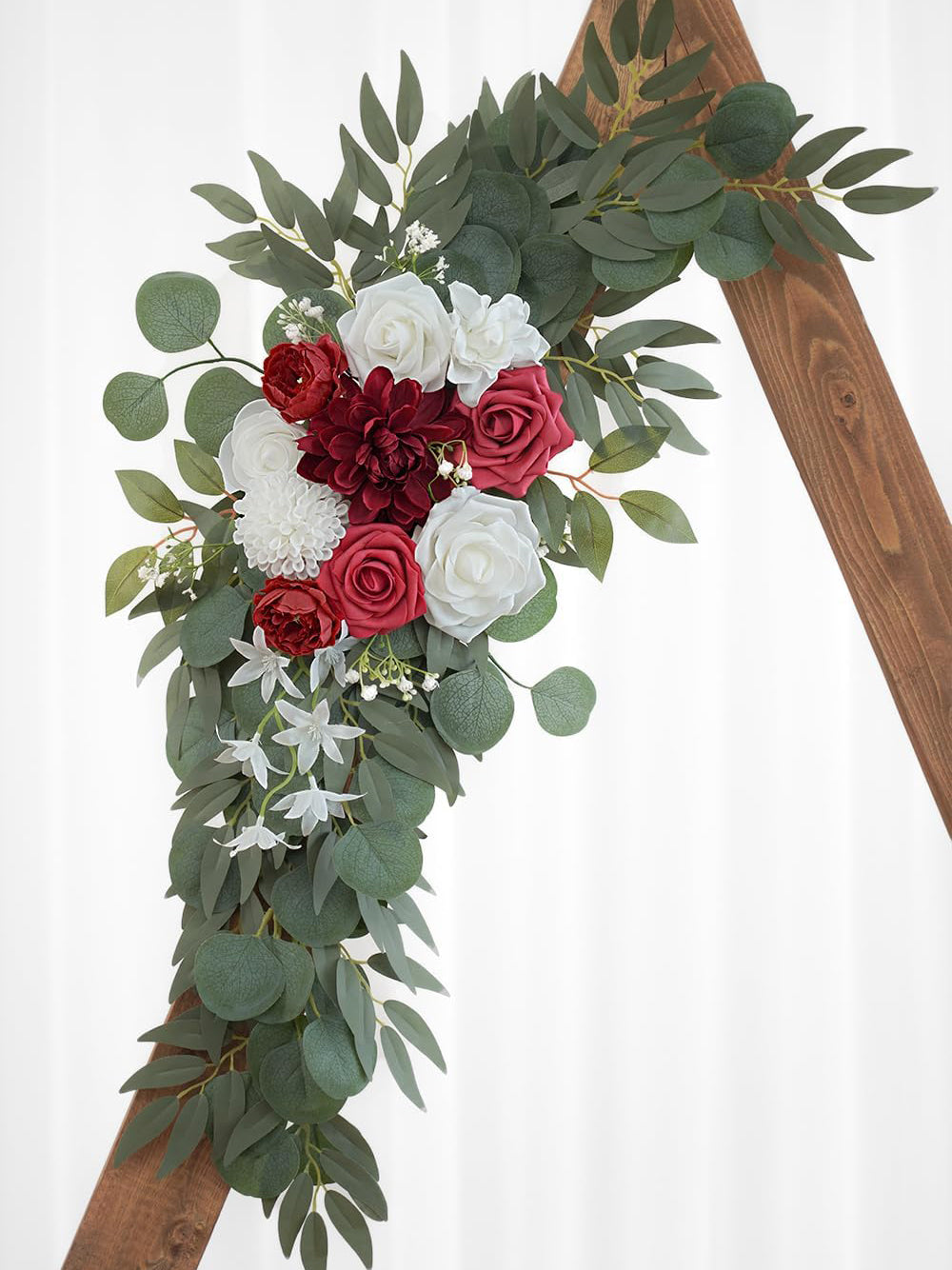 Red and White Wedding Arch Flower Swag Set for Arches and Welcome Signs