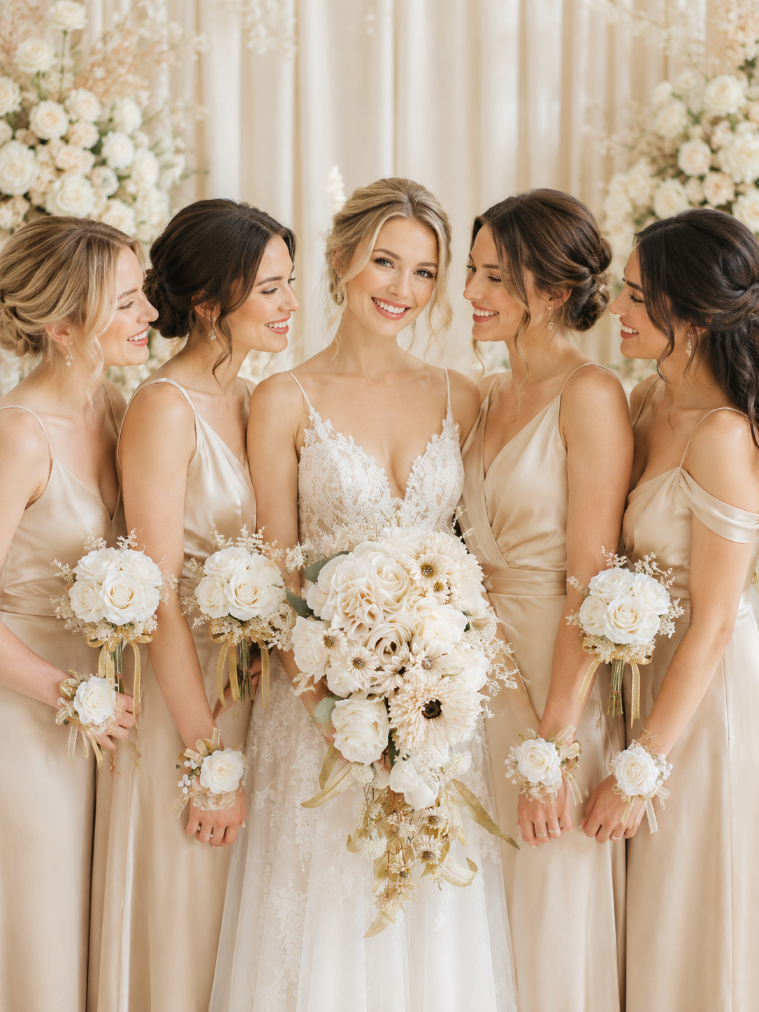 Champagne Wedding Essentials Bundle — Bridal Party Flowers