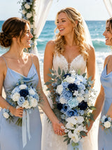 Dusty Blue & Navy Wedding Essentials Bundle — Bridal Party Flowers