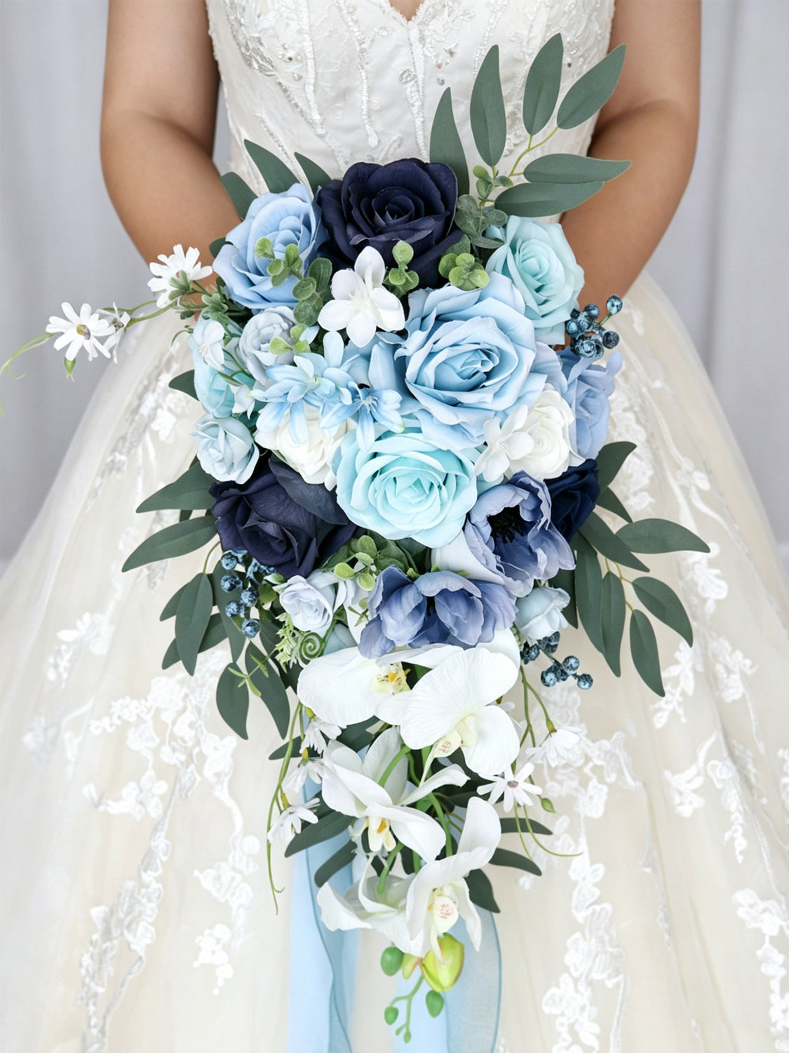 Dusty Blue & Navy Wedding Essentials Bundle — Bridal Party Flowers