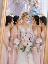 Dusty Blue & Blush Wedding Essentials Bundle — Bridal Party Flowers