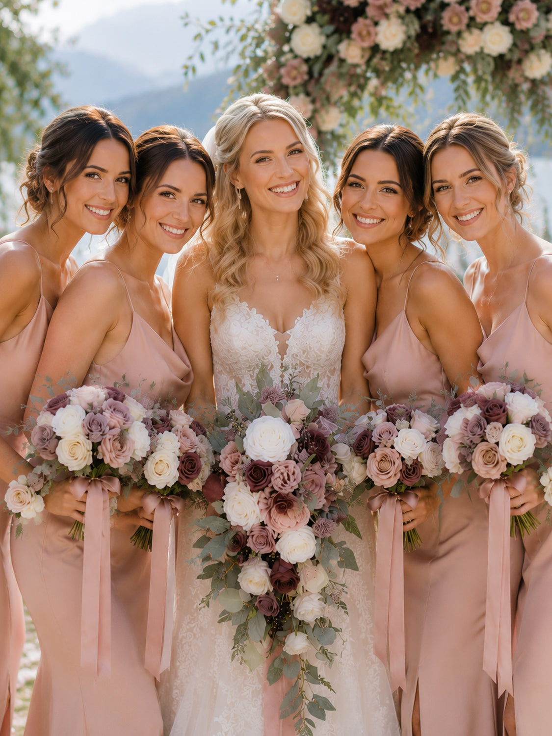 Dusty Rose & Blush Wedding Essentials Bundle — Bridal Party Flowers