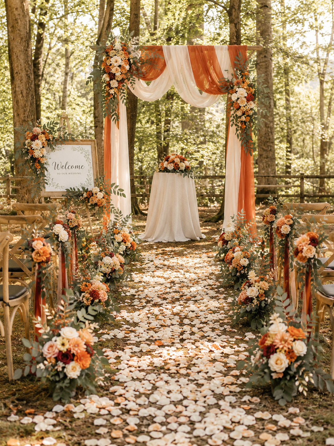 Sunset Terracotta & Orange Complete Wedding Bundle — Wedding Venue Décor