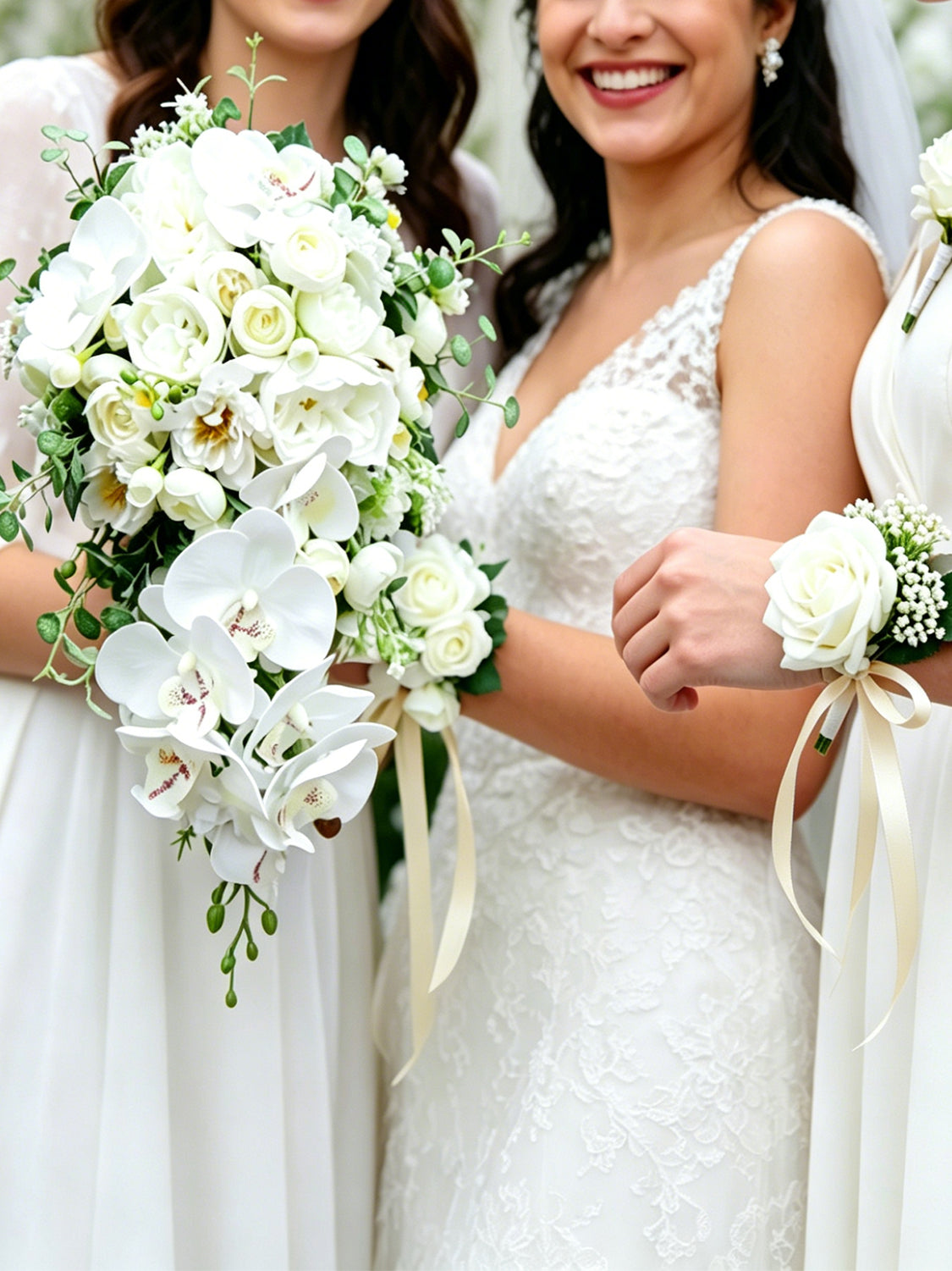 Whites & Green Wedding Essentials Bundle — Bridal Party Flowers