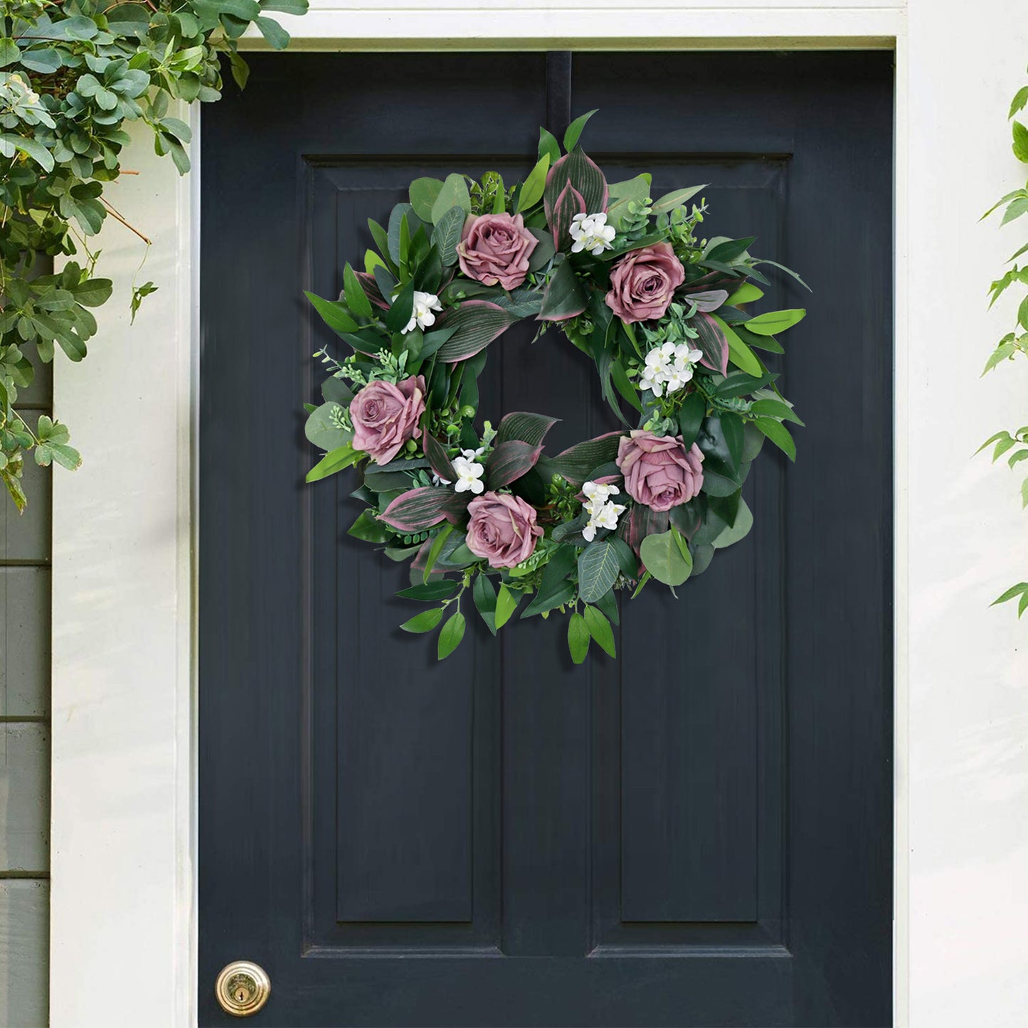 20" Rose Wreath Atificial Flower for Front Door
