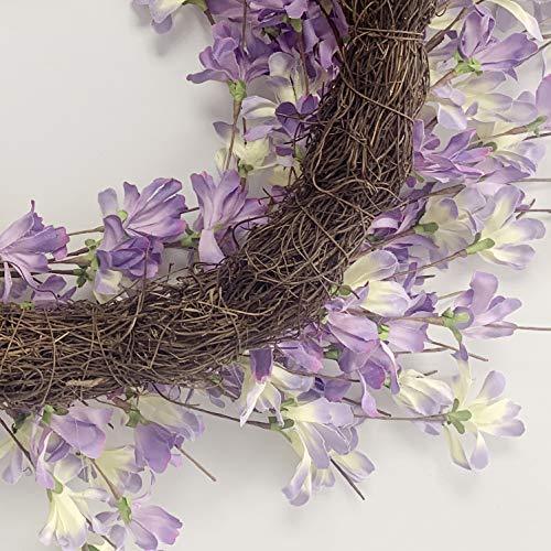 Seamless Spring to Summer: 24-Inch Lavender and Purple Forsythia Door Wreath