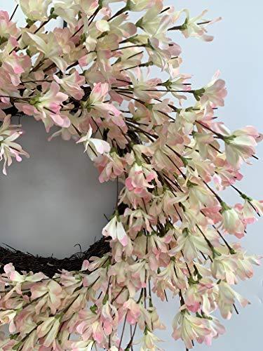 Seamless Spring to Summer: 24-Inch Pink Forsythia Door Wreath