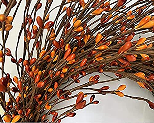 24" Fall Winter Twig Wreath Thanksgiving Berry