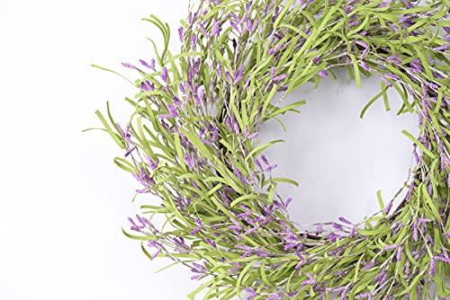 Lavender Elegance: 20-Inch Artificial Eucalyptus Wreath with Purple Grapevine for Festival Celebrations