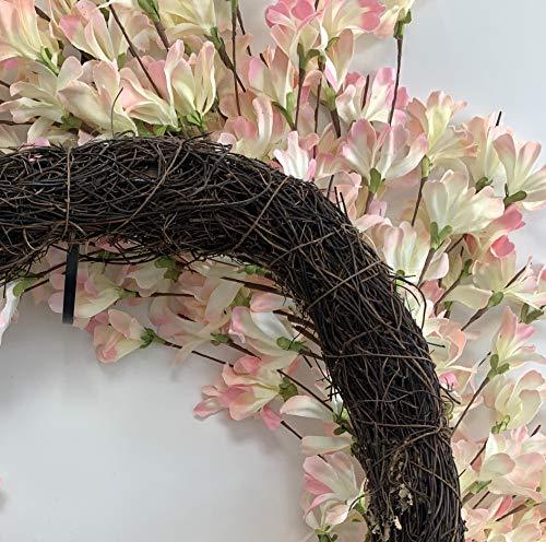 Seamless Spring to Summer: 24-Inch Pink Forsythia Door Wreath - Tokcare Home