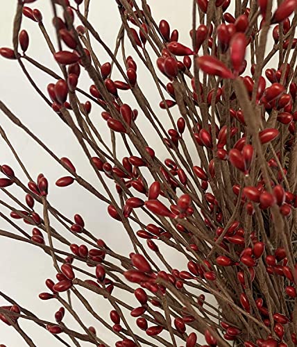 Fall Twig Wreath 24" Red Burgundy Berry