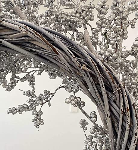Winter Front Door Wreath 26 Inch Winter Silver Berry Wreath