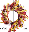 TOKCARE 24 inch Fall Wreath Front Door Wreath Grain Wreath Harvest GolTOKCARE 24 inch Fall Wreath Front Door Wreath Grain Wreath Harvest Gold Wheat Garland Autumn Wreath Fall-Decorations