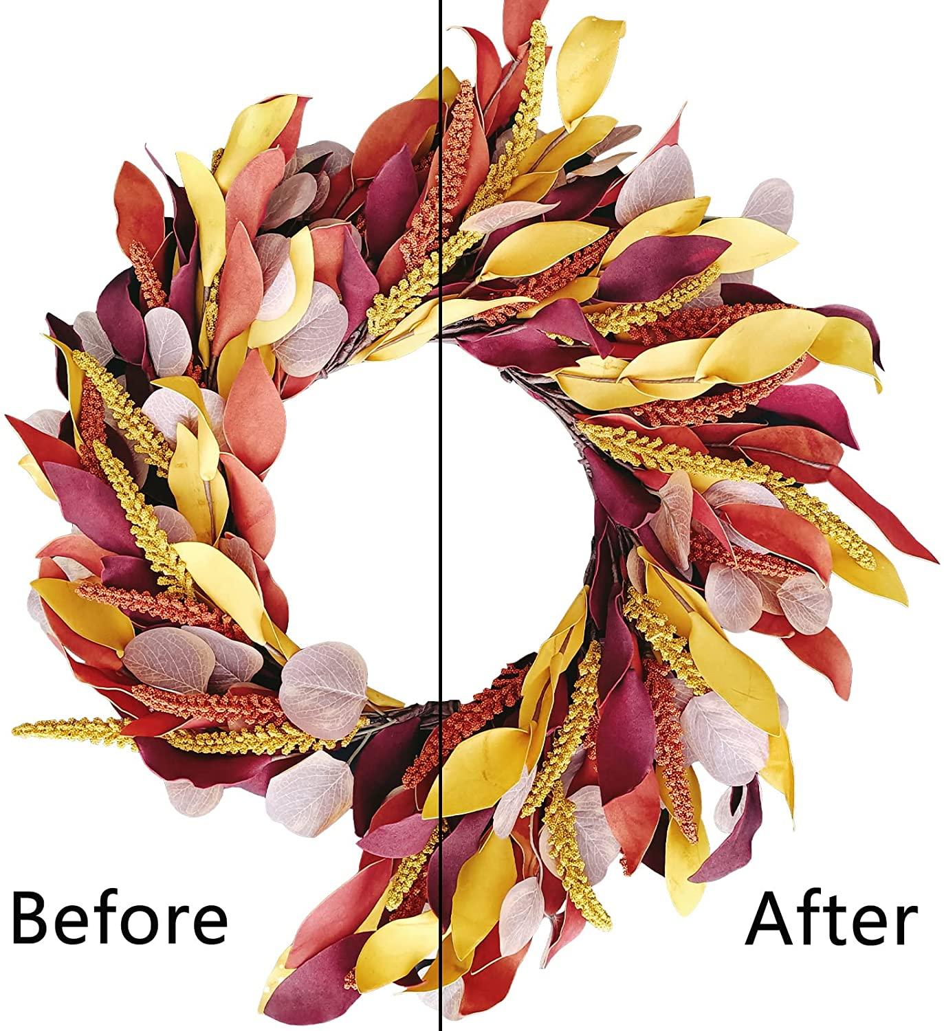 TOKCARE 24 inch Fall Wreath Front Door Wreath Grain Wreath Harvest GolTOKCARE 24 inch Fall Wreath Front Door Wreath Grain Wreath Harvest Gold Wheat Garland Autumn Wreath Fall-Decorations