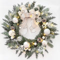 TOKCARE 20 Inch Christmas Wreath with Lights for Front Door Battery OpFront Door Battery Operated LED Lights